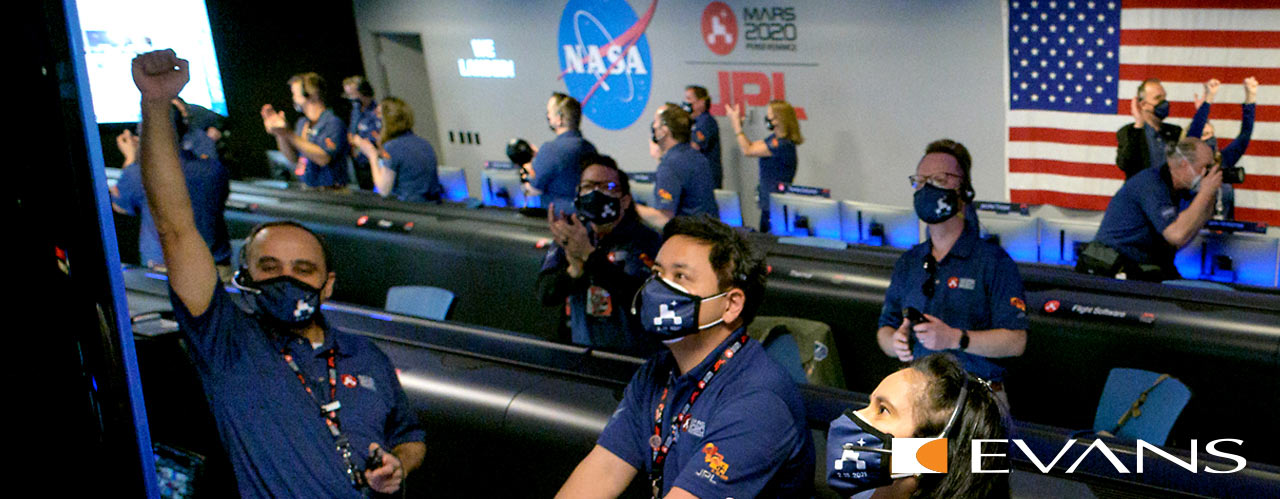 Evans Blog Nasa JPL NASA Preseverance Rover Landing Evans Consoles Control Room