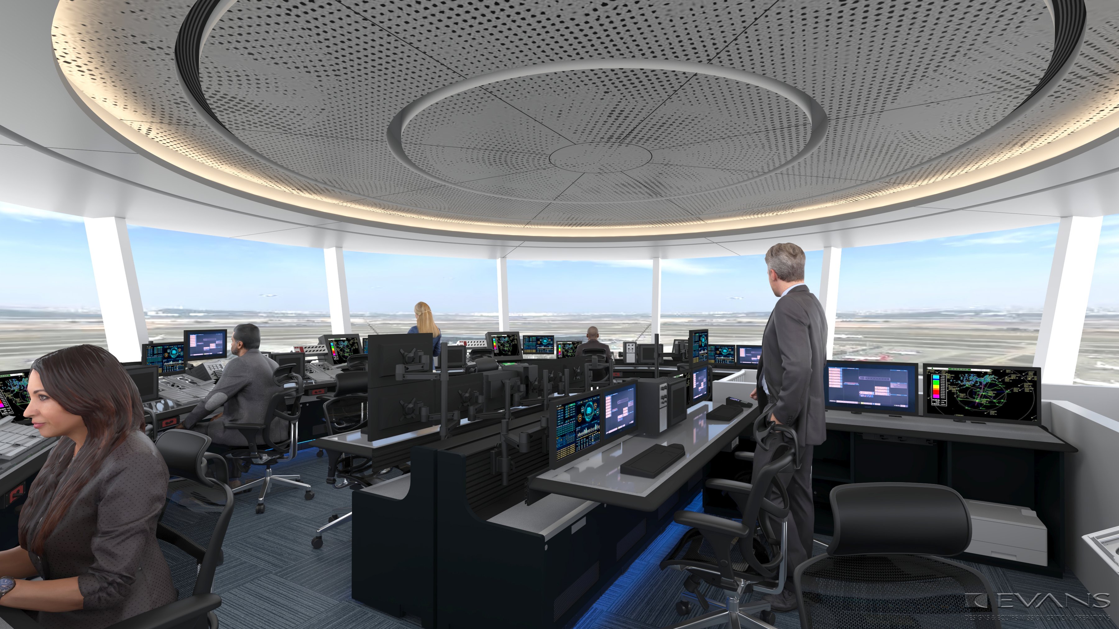 Air Traffic Control Room - Console Solutions for Aircraft Management