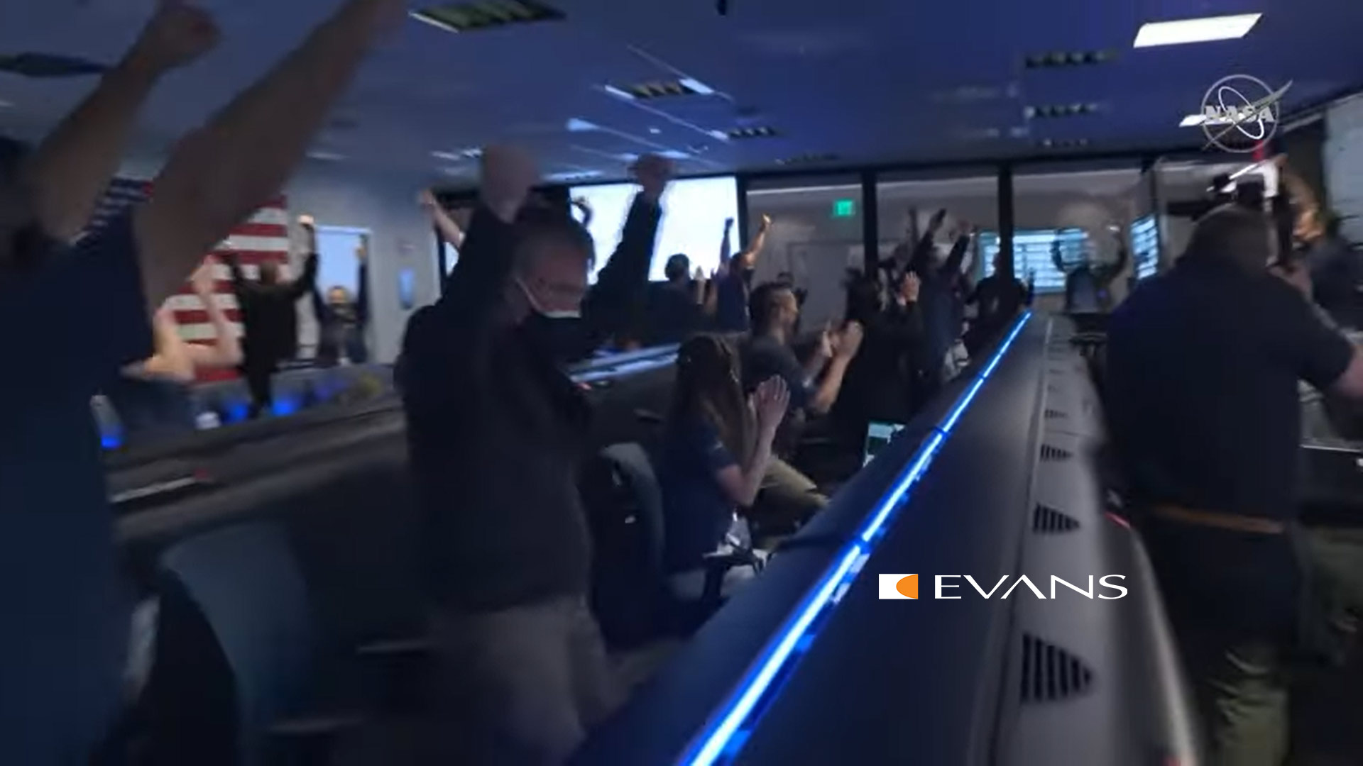 JPL-celebration-image-evans-consoles-perseverance-rover-mars-landing-success-evans-control-room