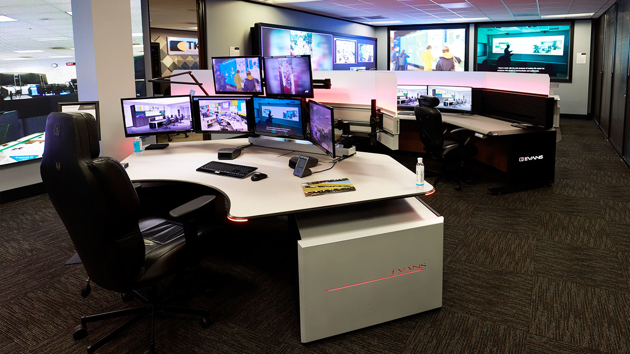Houston Showroom with Evans Control Room Consoles & Products