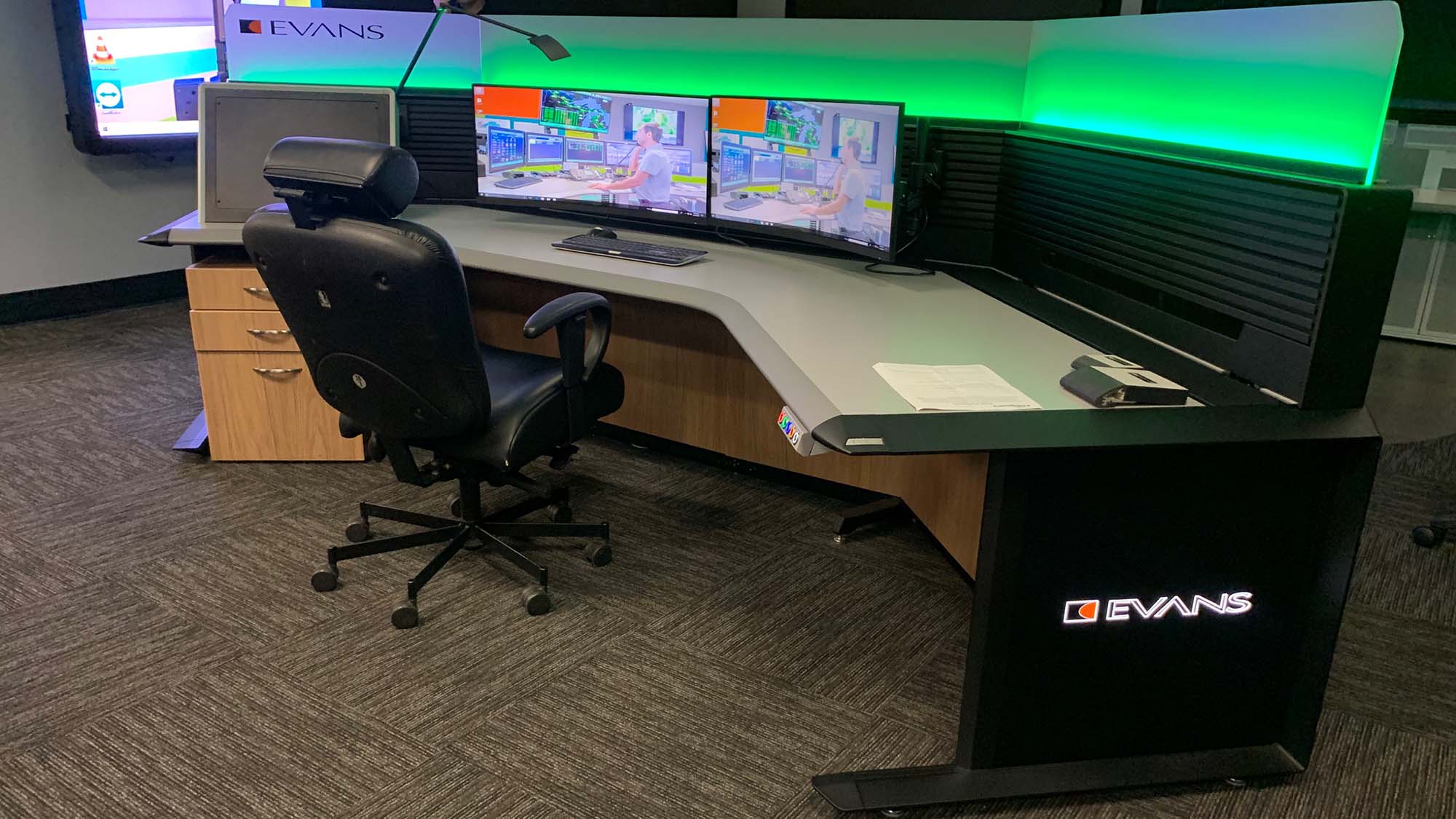 Houston Showroom with Evans Control Room Consoles & Products