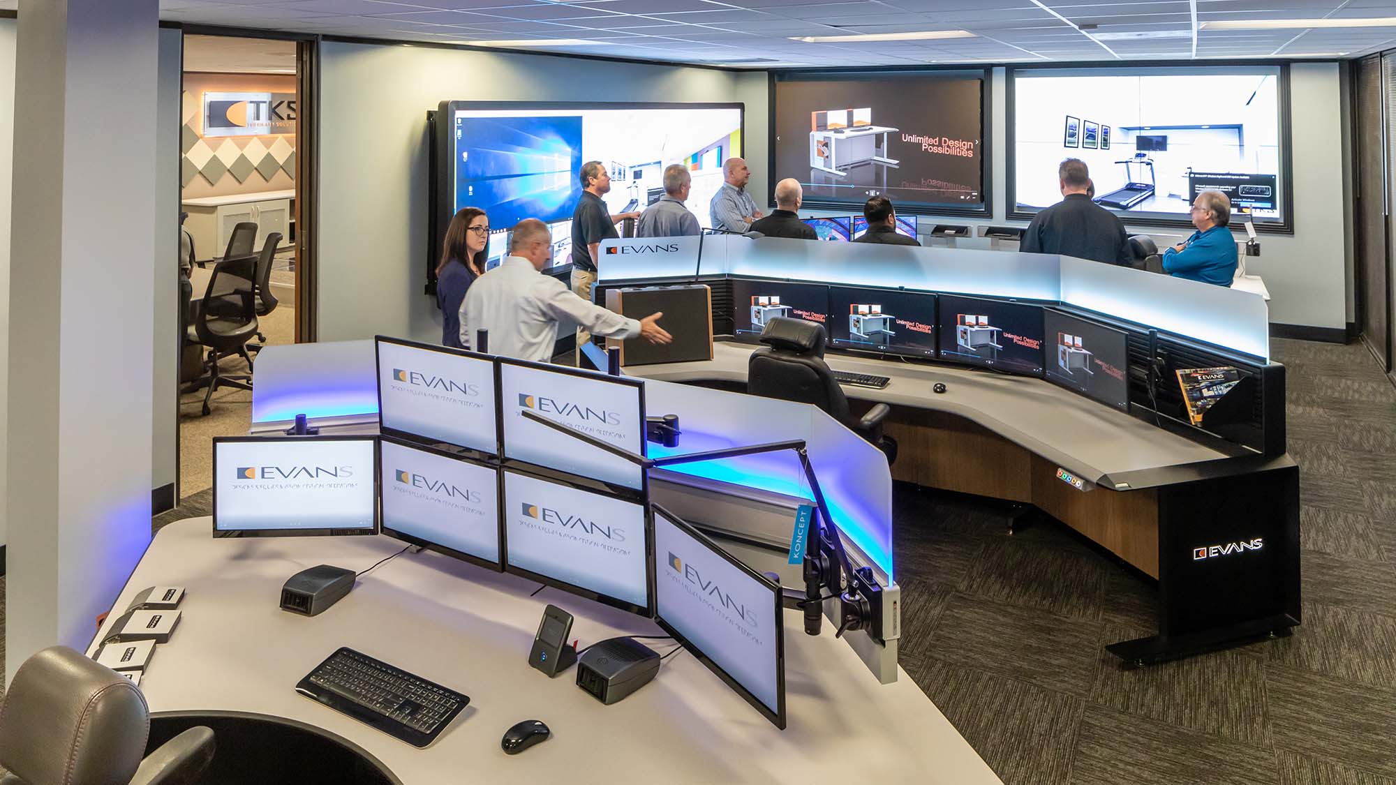 Houston Showroom with Evans Control Room Consoles & Products